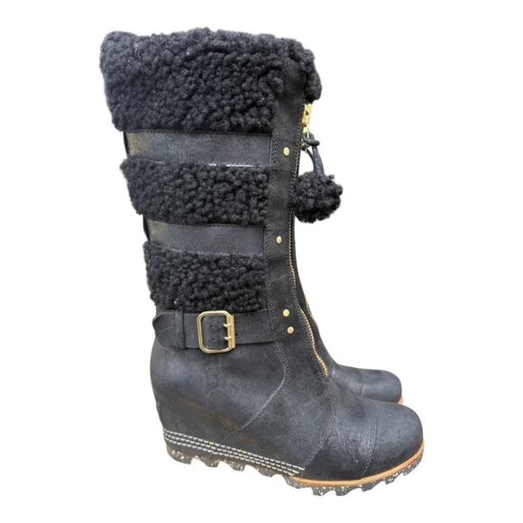 Sorel Helen Wedge Holiday Boot Waterproof EUC Women size 8.5 - Picture 1 of 10